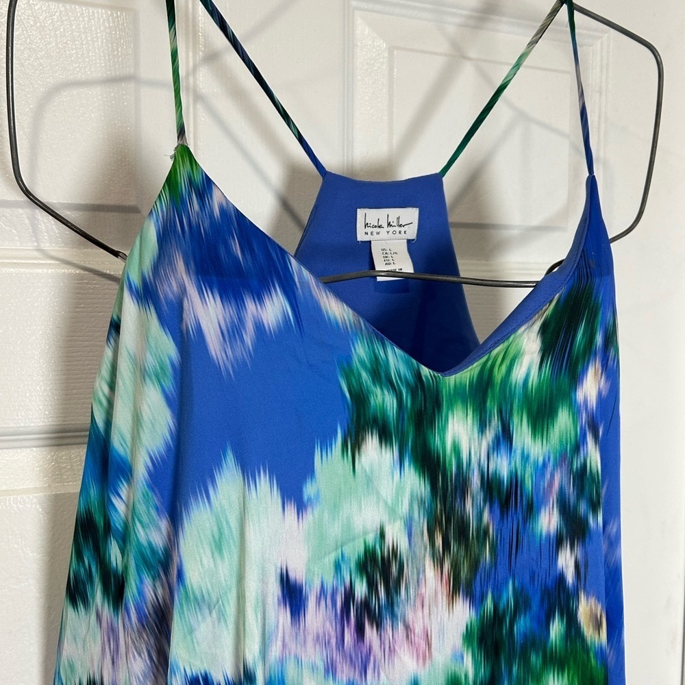 Nicole Miller Vibrant Blue and Green Maxi Skirt - Picture 3 of 7